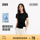 森馬（Semir）森柔棉|商場同款短袖T恤女短款修身設(shè)計感2025夏衣服101325100095