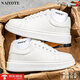 NAIYOTE小白鞋男春季男鞋板鞋百搭板鞋厚底韓版運動(dòng)休閑鞋男情侶鞋 白色 【頭層牛皮-經(jīng)典款】 42 【經(jīng)典男女同款】