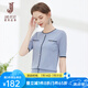 經(jīng)典故事（JANE STORY）高級(jí)感氣質(zhì)圓領(lǐng)針織衫女夏季2025新款小香風(fēng)粉色五分袖針織上衣 M03藍(lán)色 XL