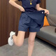 辣妹物語(yǔ)大碼2025年夏季薄款速干休閑運(yùn)動(dòng)裙褲女胖mm高腰顯瘦防走光半身裙 藏藍(lán)色 M