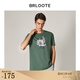 巴魯特（Brloote）全棉針織短袖T恤男時尚印花休閑百搭體恤夏裝 綠色 50