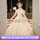 YEEHOOKIDS女童禮服裙洋氣公主婚禮花童婚紗裙兒童主持人生日鋼琴演出服 香檳色 110 cm