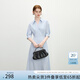 范思藍(lán)恩設(shè)計(jì)感收腰襯衫連衣裙2025夏裝新款正式場合面試裙子2274 藍(lán)色 M