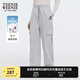 Teenie Weenie小熊女裝簡(jiǎn)約時(shí)尚春季寬松直筒運(yùn)動(dòng)衛(wèi)褲工裝褲休閑褲 灰色 L (170)