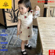 G.DUCKKIDS品牌童裝東方美女寶寶新中式國風(fēng)甜美櫻桃刺繡旗袍背心裙女童夏季 殷桃旗袍 80 均碼