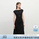 范思藍(lán)恩一字領(lǐng)無(wú)袖連衣裙女夏季2025新款設(shè)計(jì)感收腰中長(zhǎng)裙2234 黑色 M