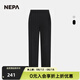 NEPA耐葩秋冬戶外男女同款拉絨寬松款休閑運(yùn)動(dòng)褲7JF1662 黑色C01 160/70A(070)