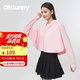 OhSunny短款防曬衣女時(shí)尚披肩護(hù)臉款防紫外線防曬服薄外套 蜜桃粉 M 均碼