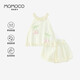 瑪米瑪卡 MOMOCO女童夏裝兒童套裝夏季可愛郁金香兩件套 黃色  120 