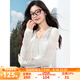 lagogo溫柔蕾絲提花開衫女拉谷谷2025年夏季新款V領(lǐng)空調(diào)衫短外套 米白色 M