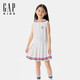 GAP女童2025夏季新款小熊刺繡海軍領百褶連衣裙兒童裝運動767071