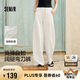 森馬（Semir）休閑褲女時尚打褶闊腿褲2025夏季氣質格子肌理彎刀褲107425127002