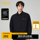 卡賓（CABBEEN）【高級(jí)感】金線刺繡長(zhǎng)袖襯衫男2024秋季新款寬松彈力潮牌襯衣 煤黑色01 L /175/50