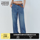 Teenie Weenie女裝夏季簡(jiǎn)約風(fēng)天絲寬松闊腿牛仔褲薄款長(zhǎng)褲女士 中藍(lán)色 M (165)
