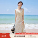 茵曼（INMAN）海邊度假碎花吊帶連衣裙2025夏季法式打攬氣質(zhì)高級感A字裙子 杏花色 M