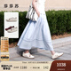 莎莎蘇[櫻桃派]2025年秋新款增高魔術(shù)貼瑪麗珍休閑運(yùn)動(dòng)芭蕾舞鞋女 米白色/淺灰色 37