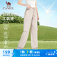 駱駝（CAMEL）冰感防曬工裝女款休閑戶外運(yùn)動長褲子 Y25BAVLZ006 米白色 L