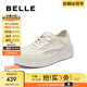 百麗（Belle）透氣網(wǎng)小白鞋女2025夏新商場同款厚底增高休閑鞋D8X1DBM5 米色 38