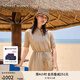 TOMMY HILFIGER【舒適亞麻】25夏季女裝海邊度假風(fēng)收腰顯瘦襯衫連衣裙03943 卡其色AEG S 34