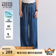 Teenie Weenie小熊女裝休閑簡(jiǎn)約夏季薄款牛仔褲天絲直筒褲時(shí)尚長(zhǎng)褲 中藍(lán)色 S (160)