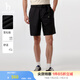哈吉斯（HAZZYS）男裝 夏季混紡男褲【PHIZ系列】織帶設(shè)計(jì)寬松短褲男 深藏青色DN 34 （175/82A）