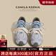 CAMILA KSENIA爆款板鞋女士2025新款夏季休閑百搭品牌德訓(xùn)雙鞋帶設(shè)計(jì)運(yùn)動(dòng)老爹鞋 淺藍(lán)色 37