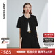 朗姿醋酸法式小香風(fēng)氣質(zhì)高級感短袖外套女夏新款設(shè)計感短外套 黑色 M