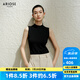 艾諾絲雅詩【商場同款】2025夏季新品簡約三醋酸女式針織衫無袖上衣40518183 黑色 M