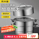 炊大皇304不銹鋼三層蒸鍋家用復(fù)合底湯鍋蒸饅頭包子可視可立高拱蓋34cm