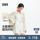 森馬（Semir）長袖襯衫女中長款oversize松弛感2025夏水墨滿印襯衣109325105002