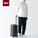MUJI可自由調(diào)節(jié)拉桿高度硬殼拉桿箱行李箱 灰色拉鏈4A 21英寸