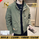 nasawassup官方正品牌奢侈男士高端外套春秋季痞帥立領(lǐng)工裝百搭休閑夾克男 高檔綠色【現(xiàn)貨速達(dá)】 2XL 【建議140-155斤】