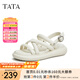 他她（TATA）白色沙灘涼鞋女軟底松糕鞋外穿百搭夏季新款WDP01BL3 米白 35