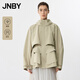JNBY/江南布衣【防風(fēng)透濕】春新品夾克外套設計感寬松連帽5P1613250 212/淺灰卡其 S