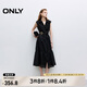 ONLY2025春季新款氣質(zhì)淑女風(fēng)中長裙無袖襯衫連衣裙女|125107046 H1Z黑色 XS