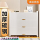 法卡威新款全鋼加厚鞋柜家用落地多層防塵鞋架門口入戶玄關(guān)大容量收納柜 碳鋼柜門奶油白/不褪色不變形 2門5層長60寬35高80