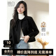 晚白【斷碼清倉拼手速】新中式國風(fēng)100%羊毛雙面呢大衣女 深灰色 L