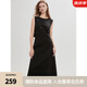 ELLE黑色釘鉆高級(jí)感連衣裙女2025夏季新款無(wú)袖圓領(lǐng)氣質(zhì)優(yōu)雅背心裙 黑色 M