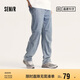 森馬森柔牛仔|牛仔褲男直筒褲子夏季長(zhǎng)褲傘兵褲黑色103324124109A
