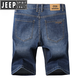 JEEP SPIRIT2025新款吉普牛仔短褲男夏季款寬松休閑直筒五分褲韓版潮流 藍(lán)色 28 (2尺1)