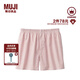 無(wú)印良品（MUJI）男式 棉府綢 前開(kāi)口平角內(nèi)褲 男士男生男款四角純棉 紅色條紋 L 175/88A