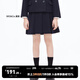 little MO&Co.童裝女童挺括百褶裙短裙半身裙兒童裙子半裙中大童 蔚藍(lán)色 120 120/53