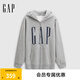 Gap【情人節(jié)】男女裝秋季新款印花抓絨寬松運(yùn)動連帽衫衛(wèi)衣786920 灰色 L (175/96A) 亞洲尺碼