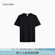 Calvin KleinJeans25春夏新款男士休閑簡(jiǎn)約刺繡ck純棉打底針織短袖T恤40HM265