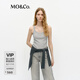 MO&Co.背心2025春新品含輕柔竹節(jié)紗針織吊帶修身MBE1VET022 淺花灰色 L 170
