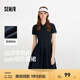 森馬（Semir）[商場同款]連衣裙女撞色polo領(lǐng)夏季2025新款運動學(xué)院風(fēng)百褶裙 藍色調(diào)00388 S 155/80A
