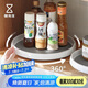 懶角落 調(diào)味架廚房置物架調(diào)料架托盤多功能收納架收納盒 旋轉(zhuǎn)托盤大號(hào)