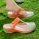 維布倫（VEBLEN）洞洞鞋女款防滑夏季漸變色瑪麗珍透氣軟底軟面涼拖鞋 漸變色粉色 36