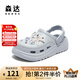 森達(dá)洞洞鞋女款2025夏新商場(chǎng)同款舒適厚底兩穿涼鞋XPB01BH5 藍(lán)色 39