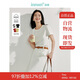 茵曼正肩女裝純色短袖t恤春夏季百搭簡約基礎(chǔ)款上衣 米白色-圓領(lǐng) L